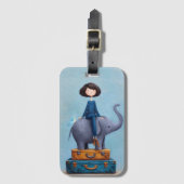 Olifant met vrouw bagagelabel (Voorkant (verticaal))