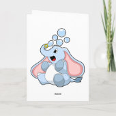 Olifant met waterbellen kaart (Achterkant)