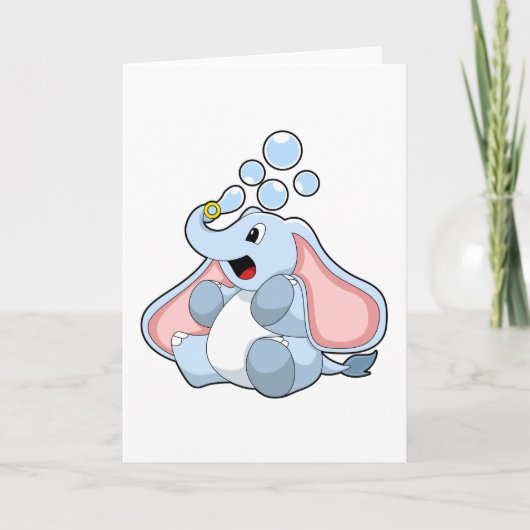 Olifant met waterbellen kaart (Voorkant)