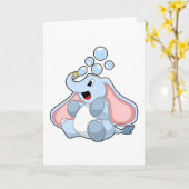 Olifant met waterdruppels kaart (Gele Bloem)