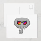 Olifant met zonnebril briefkaart (Voorkant / Achterkant)