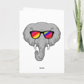 Olifant met zonnebril kaart (Achterkant)