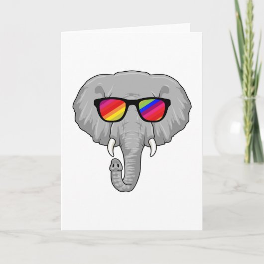 Olifant met zonnebril kaart (Voorkant)