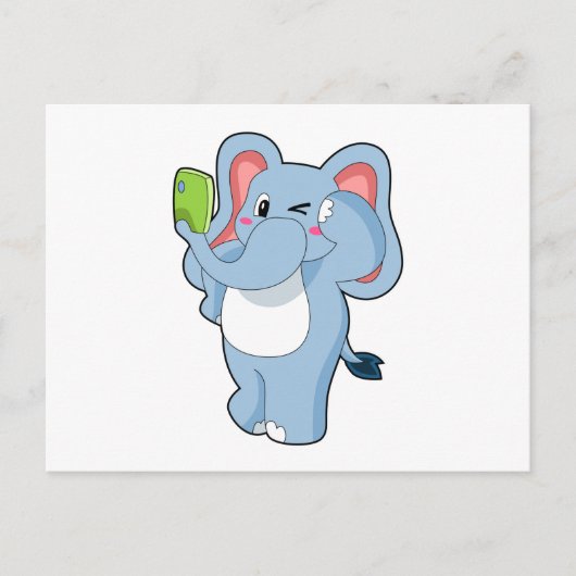 Olifant Mobiel Briefkaart (Voorkant)