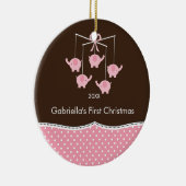 Olifant Mobiele Baby Eerste Kerst Ornament (Rechts)