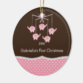 Olifant Mobiele Baby Eerste Kerst Ornament (Links)