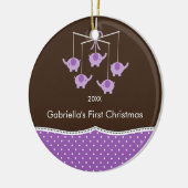 Olifant Mobiele Eerste Kerstmis Babyornament Keramisch Ornament (Links)