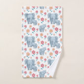 Olifant moeder, baby bloemen patroon Moederdag Bad Handdoek (Handdoek)