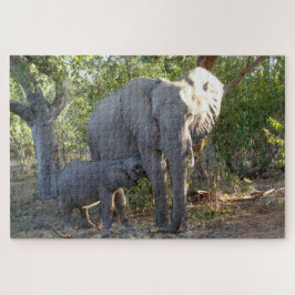 Olifant Moeder en Baby 20 x 30Jigsaw Puzzel