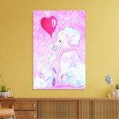 Olifant Moeder en Baby Canvas Print Schilderij (Insitu (Woonkamer))