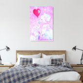 Olifant Moeder en Baby Canvas Print Schilderij (Insitu (Slaapkamer))