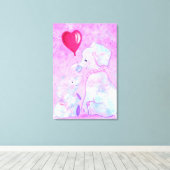 Olifant Moeder en Baby Canvas Print Schilderij (Insitu (Houten vloer))
