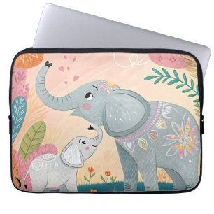 Olifant Moeder en Baby Laptop Sleeve