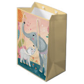 Olifant Moeder en Baby Medium Cadeauzakje (Achterkant Gekanteld)