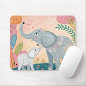 Olifant Moeder en Baby Muismat (Met muis)
