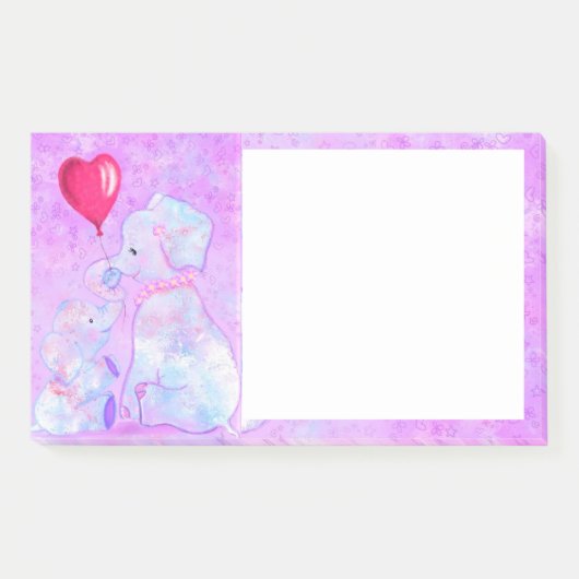 Olifant Moeder en Baby Sticky Notes (Voorkant)