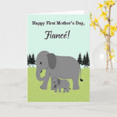 Olifant Moeder Liefde Kaart (Gele Bloem)
