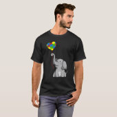 Olifant Moeder Met Kind Autisme Bewustzijn Hart Ba T-shirt (Voorkant volledig)
