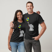 Olifant Moeder Met Kind Autisme Bewustzijn Hart Ba T-shirt (Unisex)