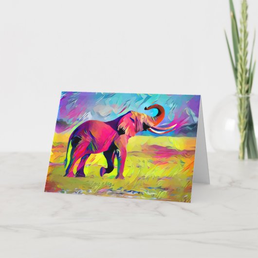 Olifant Moeder Waterverf Kaart (Voorkant)