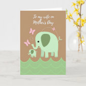 Olifant Moederdag kaart (Gele Bloem)