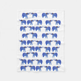 Olifant Mood Fleece Deken, Blauwe Olifant