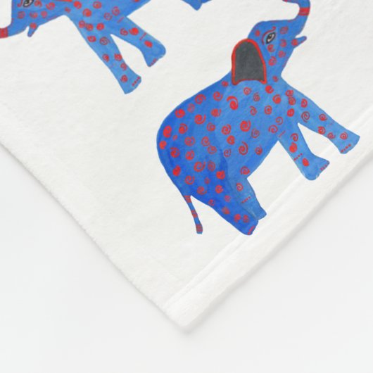 Olifant Mood Fleece Deken, Blauwe Olifant Deken (Hoek)