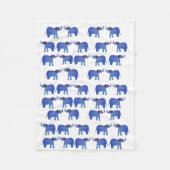 Olifant Mood Fleece Deken, Blauwe Olifant Deken (Voorkant)