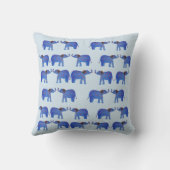 Olifant Mood Kussen, Blauwe olifant patroon Kussen (Achterkant)