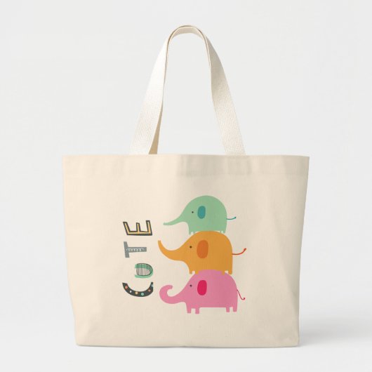 Olifant Mooie Schoudertassen Grote Tote Bag (Voorkant)