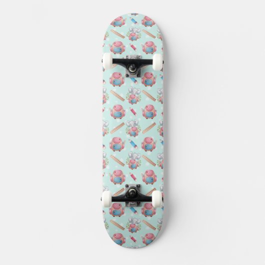 Olifant Motief Terug naar School Persoonlijk Skateboard (Voorkant)