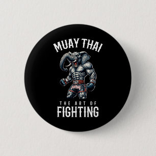 Olifant Muay Thai - Kickboksen en Olifant Thaiboks Ronde Button 5,7 Cm
