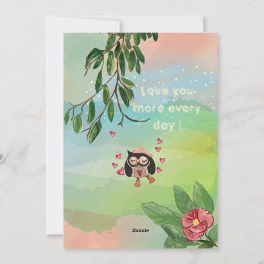 Olifant, muis & uil illustratie Verjaardag Kaart (Achterkant)