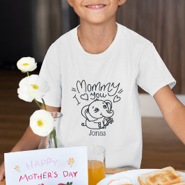 Olifant Mum & Me Moederdag aangepaste kinder T-shirt