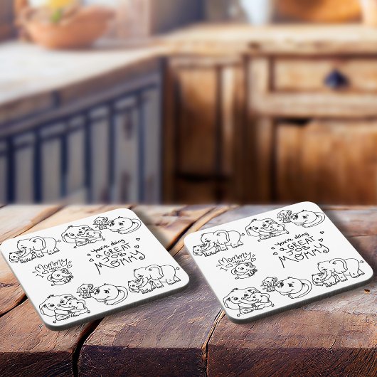 Olifant Mum & Me Moederdag Bier Onderzetter