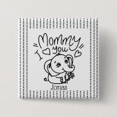 Olifant Mum & Me Moederdag custom Vierkante Button 5,1 Cm (Voorkant)