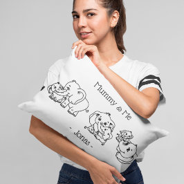 Olifant Mum & Me Moederdag gepersonaliseerd Accent Kussen