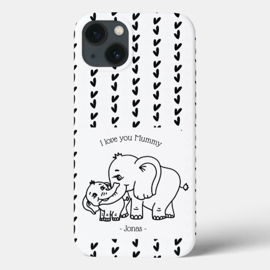Olifant Mum & Me Moederdag gepersonaliseerd Case-Mate iPhone Case (Achterkant)