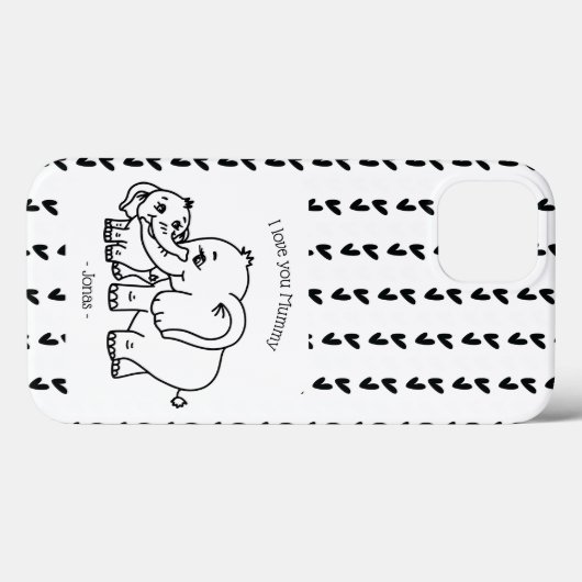 Olifant Mum & Me Moederdag gepersonaliseerd Case-Mate iPhone Case (Achterkant (horizontaal))