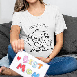 Olifant Mum & Me Moederdag gepersonaliseerd T-shirt