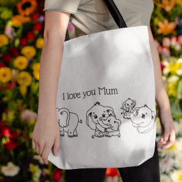 Olifant Mum & Me Moederdag gepersonaliseerd Tote Bag