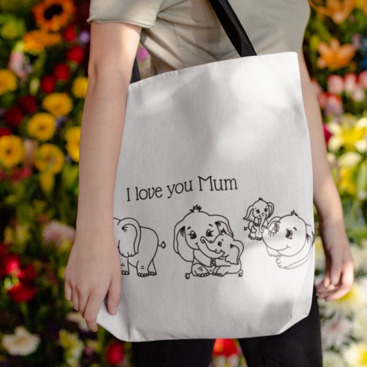 Olifant Mum & Me Moederdag gepersonaliseerd Tote Bag