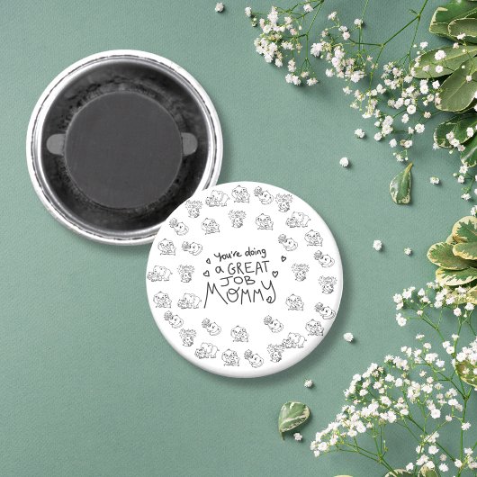 Olifant Mum & Me Moederdag rond Magneet