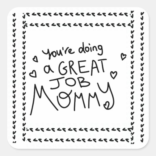 Olifant Mum & Me Moederdag Vierkante Sticker (Voorkant)