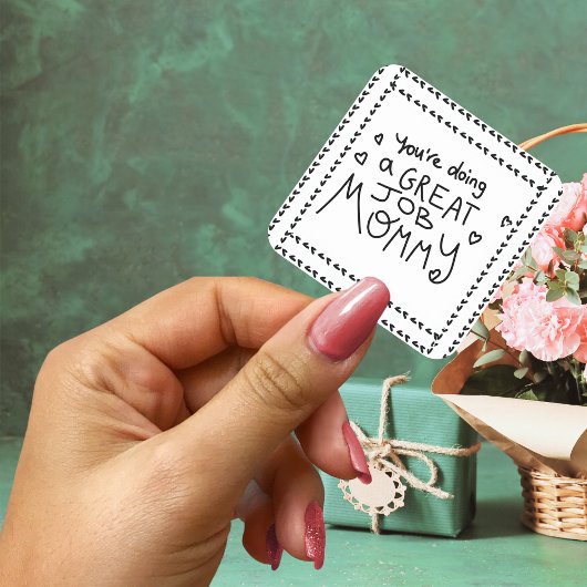 Olifant Mum & Me Moederdag Vierkante Sticker