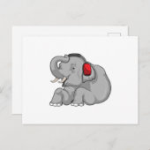 Olifant Muziek Hoofdtelefoon Briefkaart (Voorkant / Achterkant)