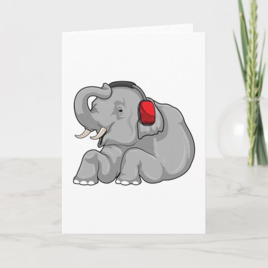 Olifant Muziek Hoofdtelefoon Kaart (Voorkant)