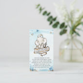 Olifant Nautical Boy Baby shower Breng een boek Informatiekaartje (Staand voorkant)