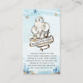 Olifant Nautical Boy Baby shower Breng een boek Informatiekaartje (Voorkant)