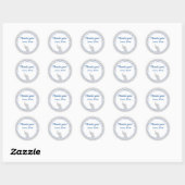 Olifant Navy Blauw Grijs Gift Favor Label Zilver (Vel)